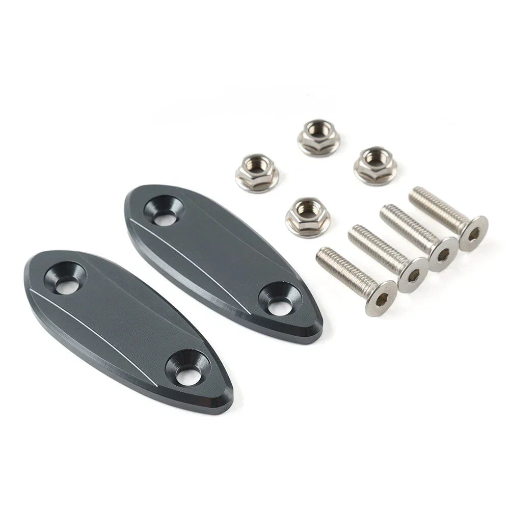 Mirror Block Off Plates for Kawasaki ZX6R (2009-2012) - Titanium