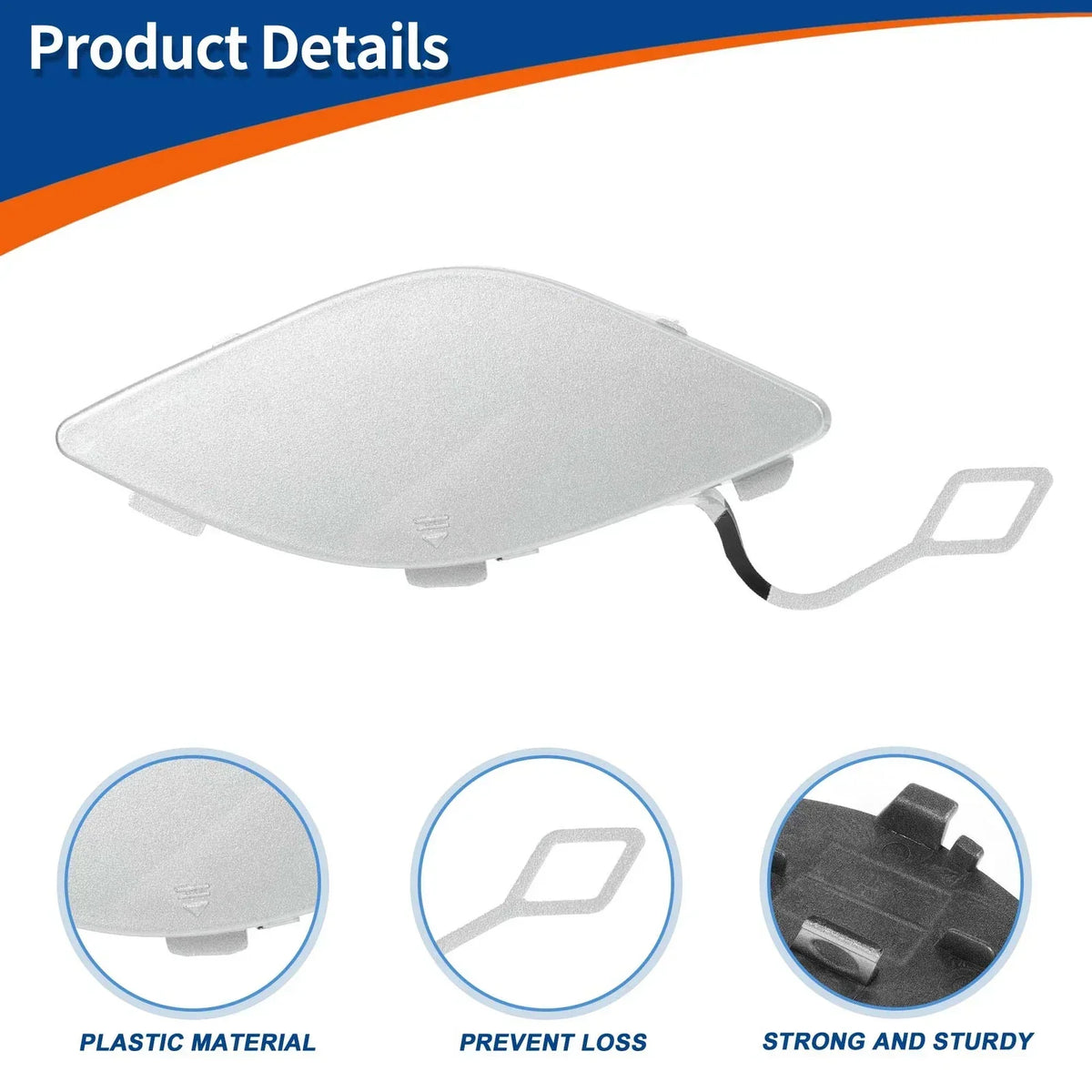 Front Tow Hook Cover - Silver Bumper Part for Mercedes-Benz 2012-2018