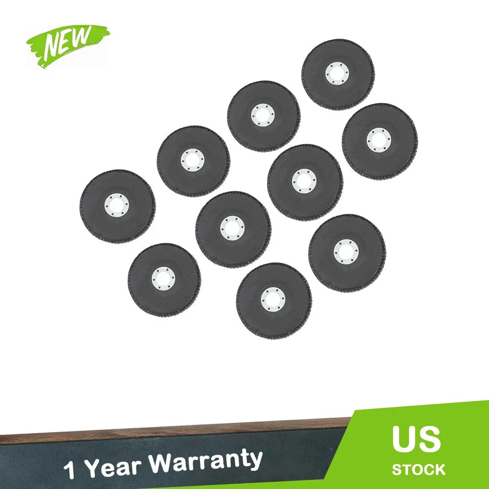 Set of 10 Flap Discs 4.5" 40 Grit for Sanding and Grinding