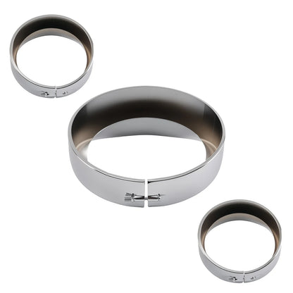 Trim Ring Set 7" & 4.5" in Chrome Aluminum for Harley FLD Switchback 2012-2016