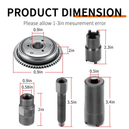 Flywheel Puller Tool with Starter Clutch for GY6 125cc 150cc Scooters