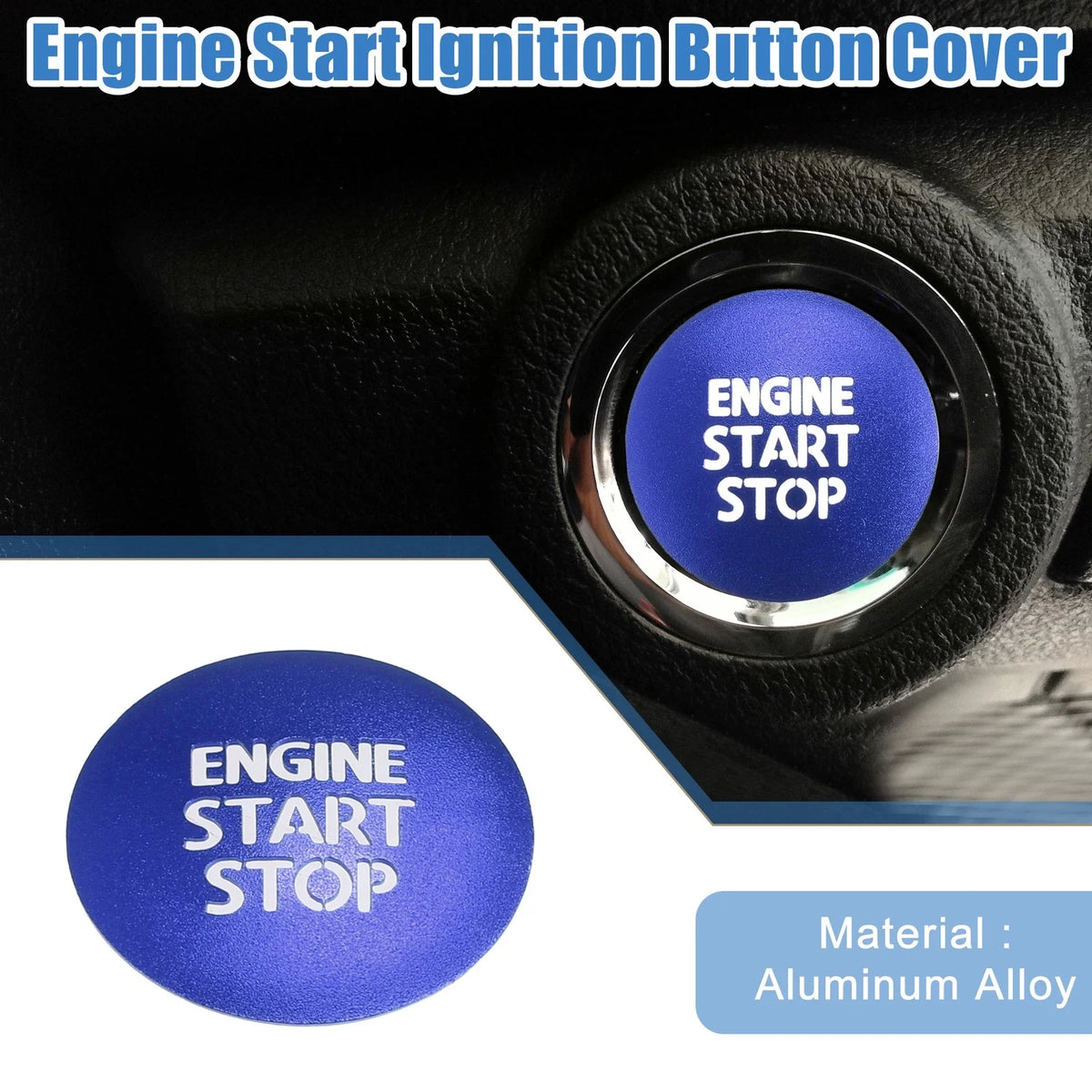 Engine Start Stop Ignition Button Cover Sticker for Toyota Tacoma (2016–2021) Blue