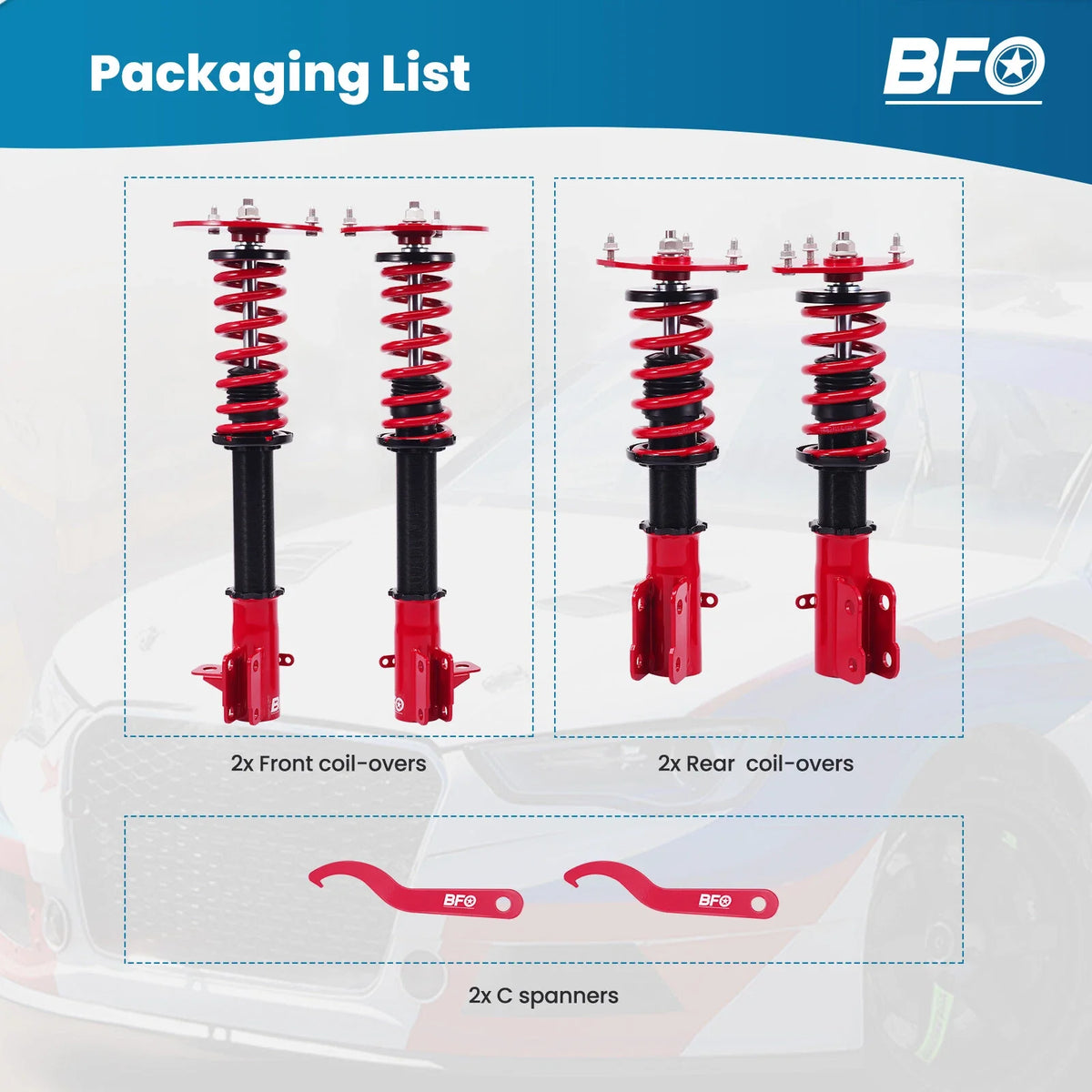BFO Coilover Kit for Dodge Neon SRT-4 (2003-2005) Height Adjustable