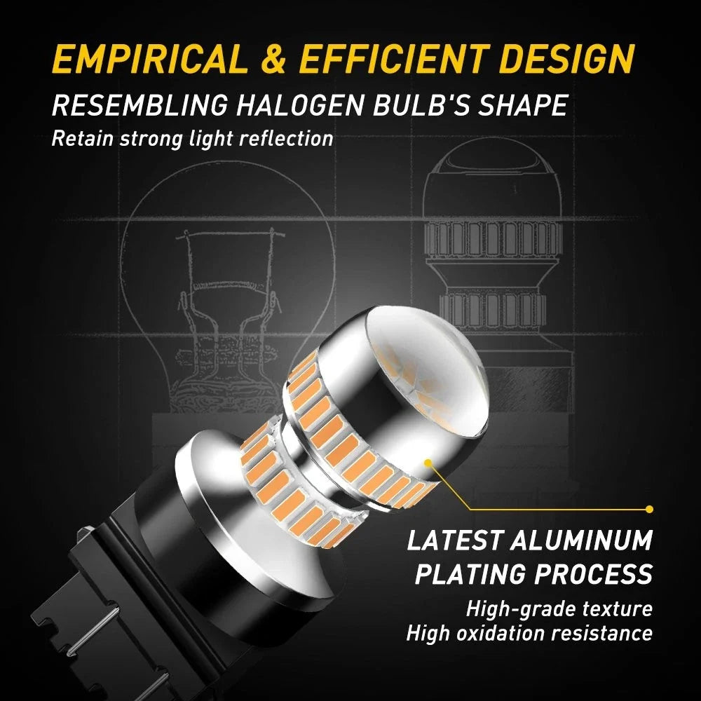Amber Yellow 4X LED Turn Signal Bulbs 3157 4157 3757