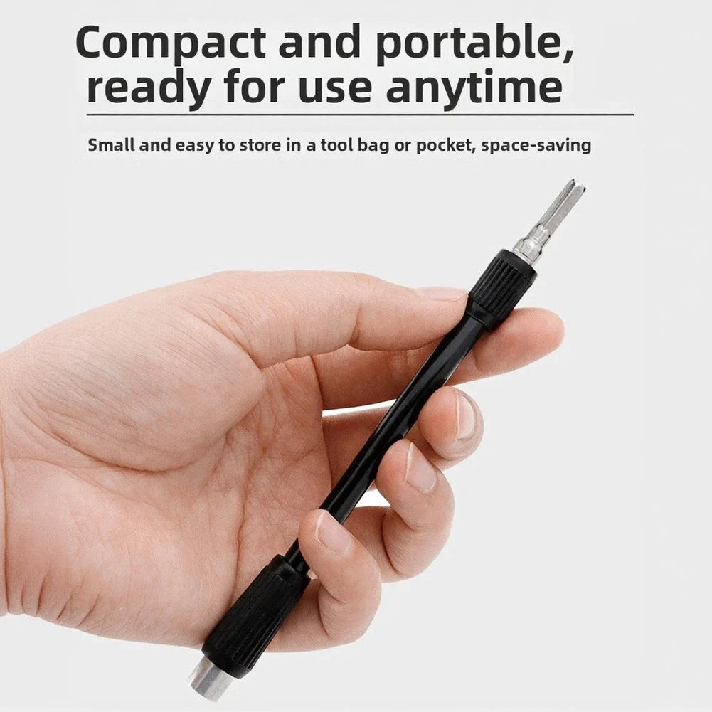 Bi-Directional Flexible Shaft for Standard Screwdriver Bits