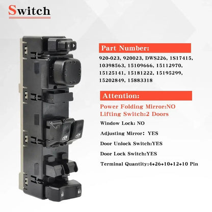 Left Side Power Window Switch for GMC Sierra / Chevy Silverado 2003-2007