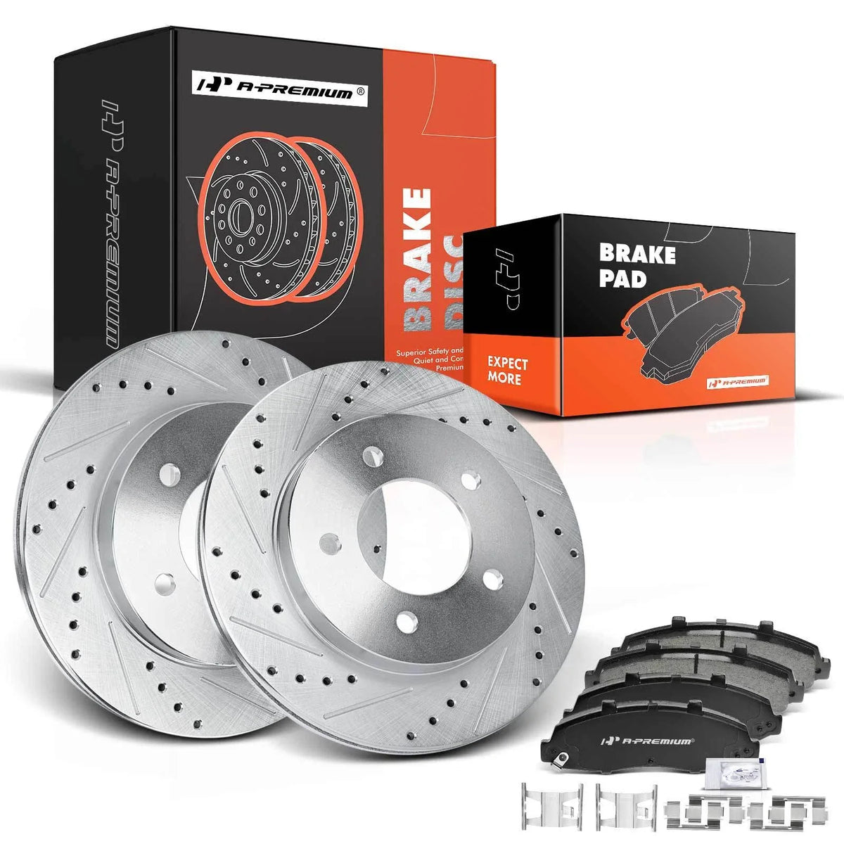 Front Drilled Brake Rotors & Ceramic Pads for Ford F-150 (1997–2003)