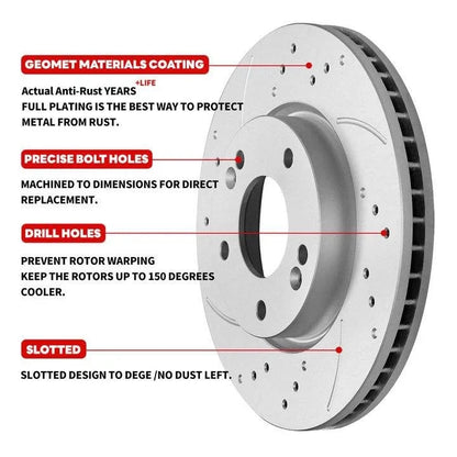 Ceramic Pads & Rear Brake Rotors Set for Ford Mustang 2005-2011