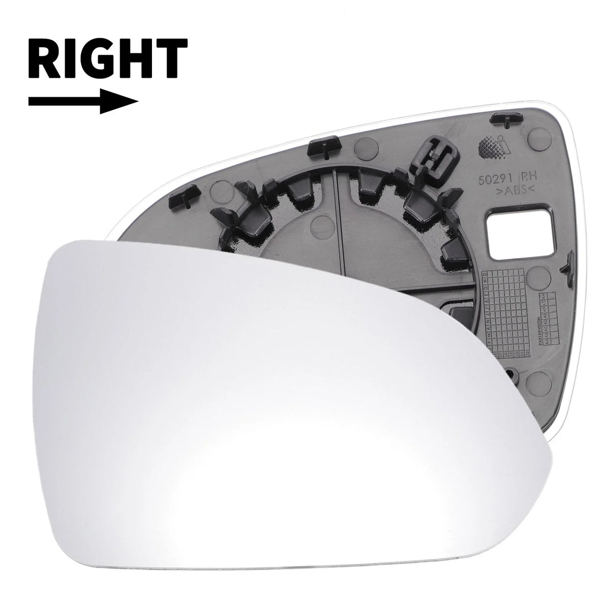 Right Side White Mirror Glass for Hyundai Accent (2018–2020)