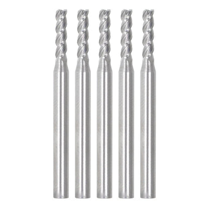 5 Piece Carbide End Mill Set with 3/8" LOC, 1-1/2" Overall