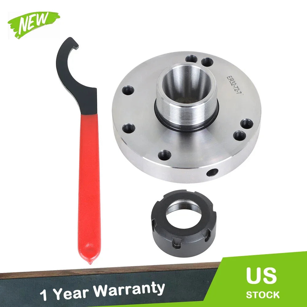 Compact Lathe ER32 Collet Chuck 100mm with One Wrench