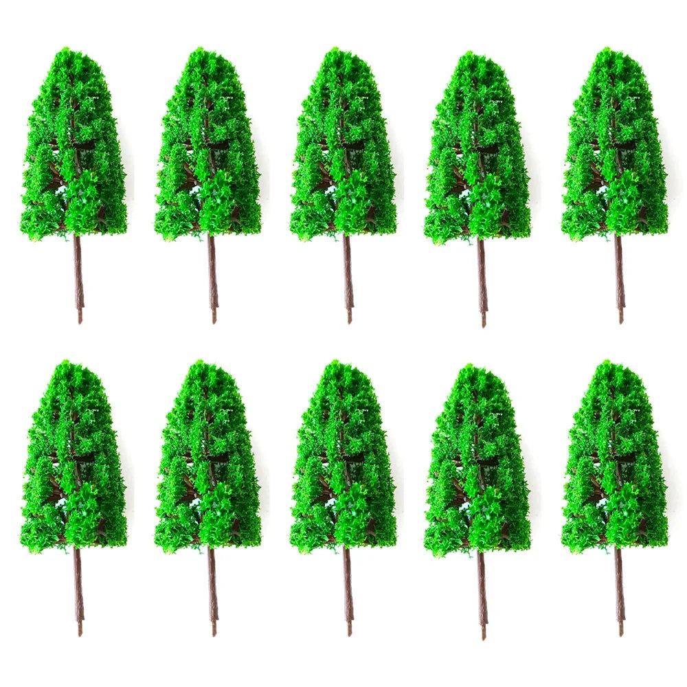 10 Piece Set of Model Trees for Railway Layout Diorama