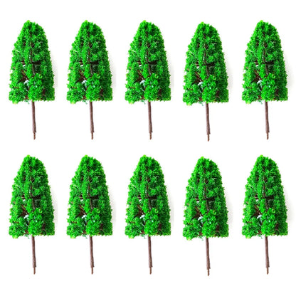 10 Piece Set of Model Trees for Railway Layout Diorama