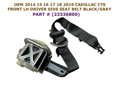 Front Left Seat Belt - Black for 2014-2019 Cadillac CTS 23336800
