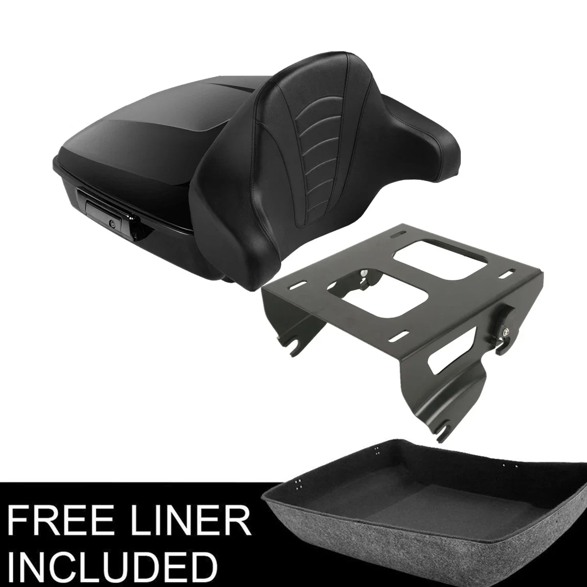 Chopped Trunk Pad Solo Mount Rack for Touring Harley Electra Glide 2014-2023