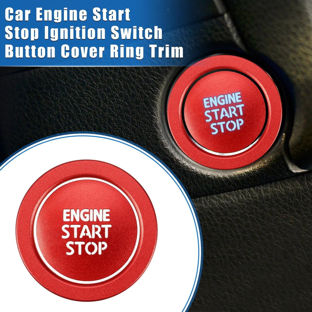 Start Stop Button Cover Ring Kit for Toyota Avalon (2019–2022) Red