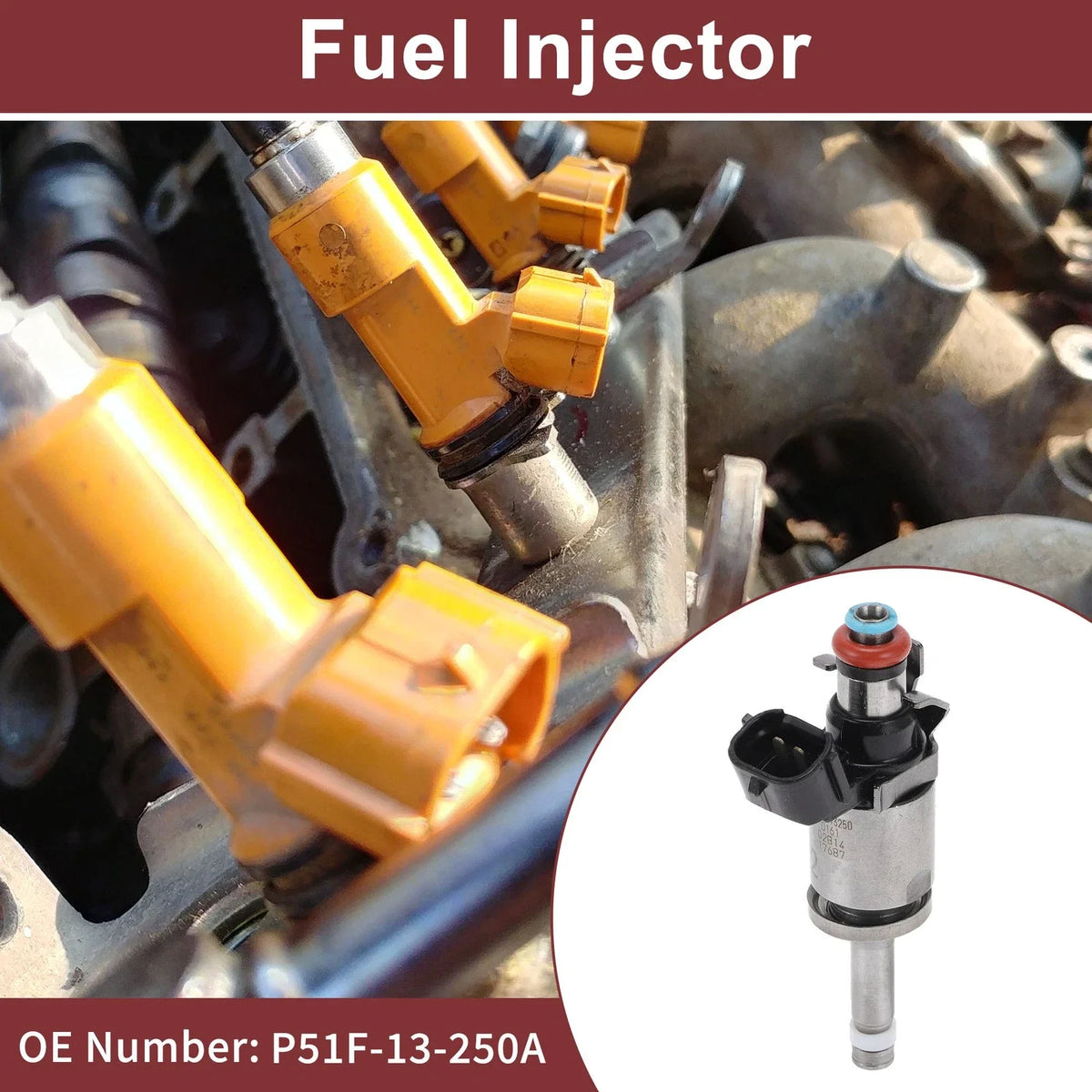 Fuel Injector No.P51F-13-250A for Mazda (GDI) 