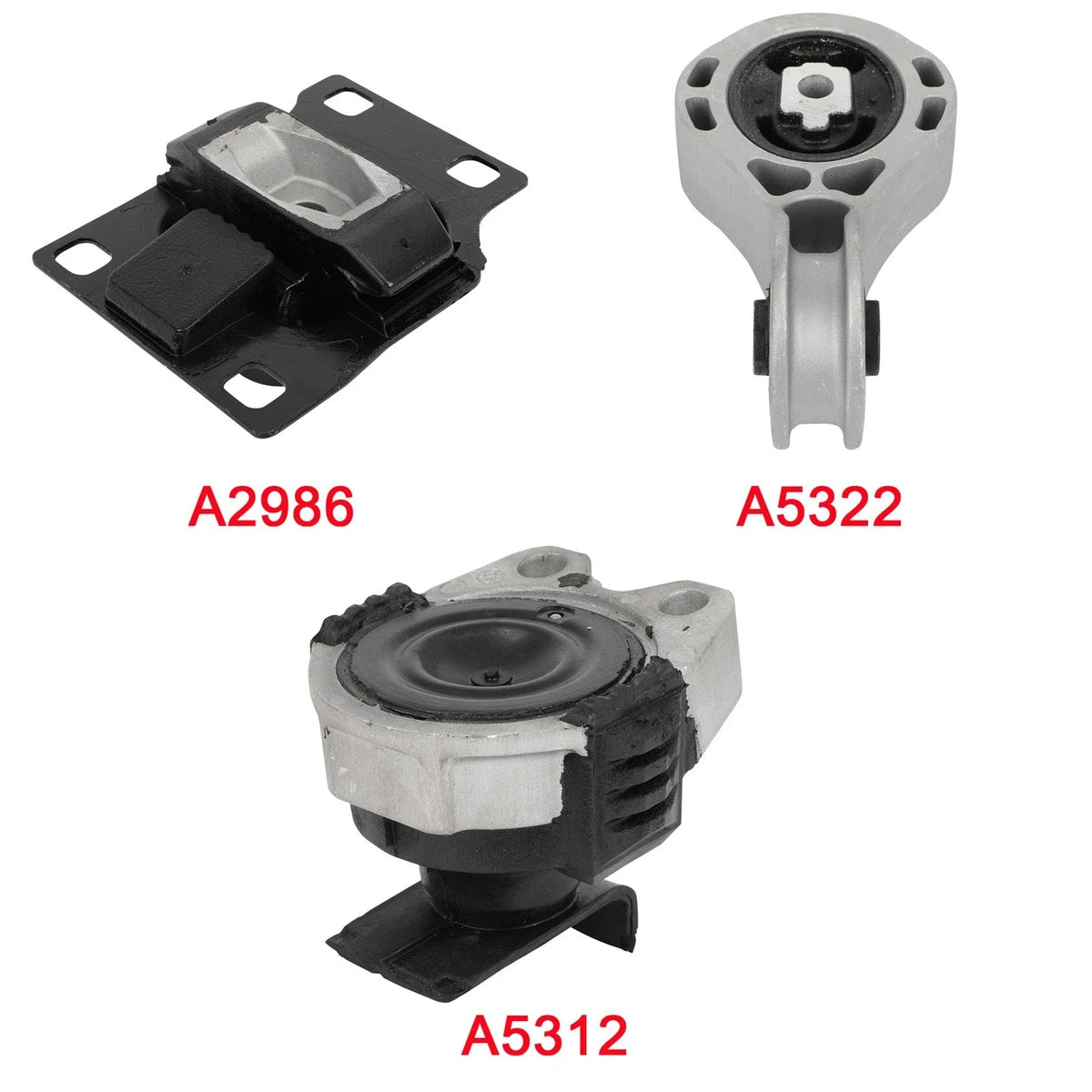 3X Engine Motor Mounts for Ford Focus 2008–2011 (2.0L L4)