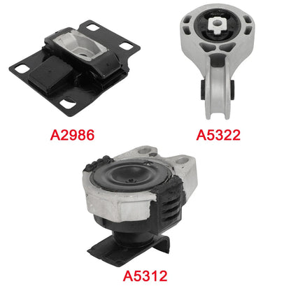 3X Engine Motor Mounts for Ford Focus 2008–2011 (2.0L L4)