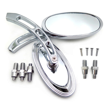 Chrome Oval Mirrors for Yamaha Roadliner/Royal Star/Stratoliner