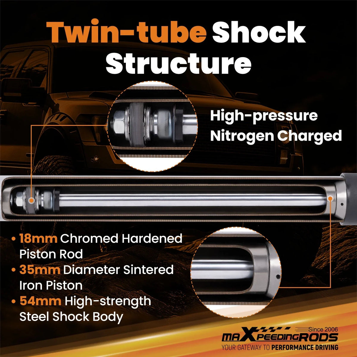Front Suspension Lift Shocks for Chevy GMC 2500 3500 HD (2011–2025) 0-3"