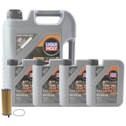 Liqui Moly 0W-30 Engine Oil Change Kit Top Tec 4210 for Touareg Q7 2007-2018