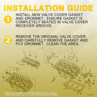 Engine Valve Cover Gasket Set for Acura MDX (2010–2013) 3.5L V6 3471CC SOHC