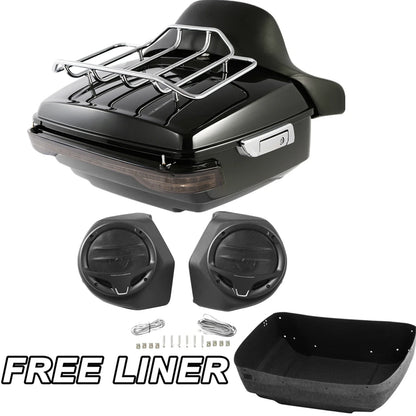 Light Mount Rack & Trunk Pad for Harley Touring Glide 2014 and Newer