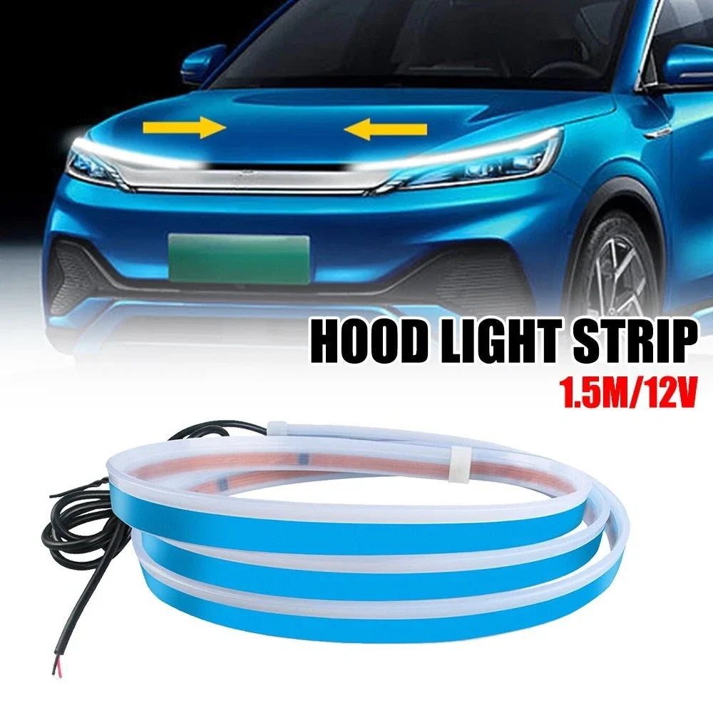 LED Dynamic Light Hood Strip Daytime Running Lamp for (1.5M)