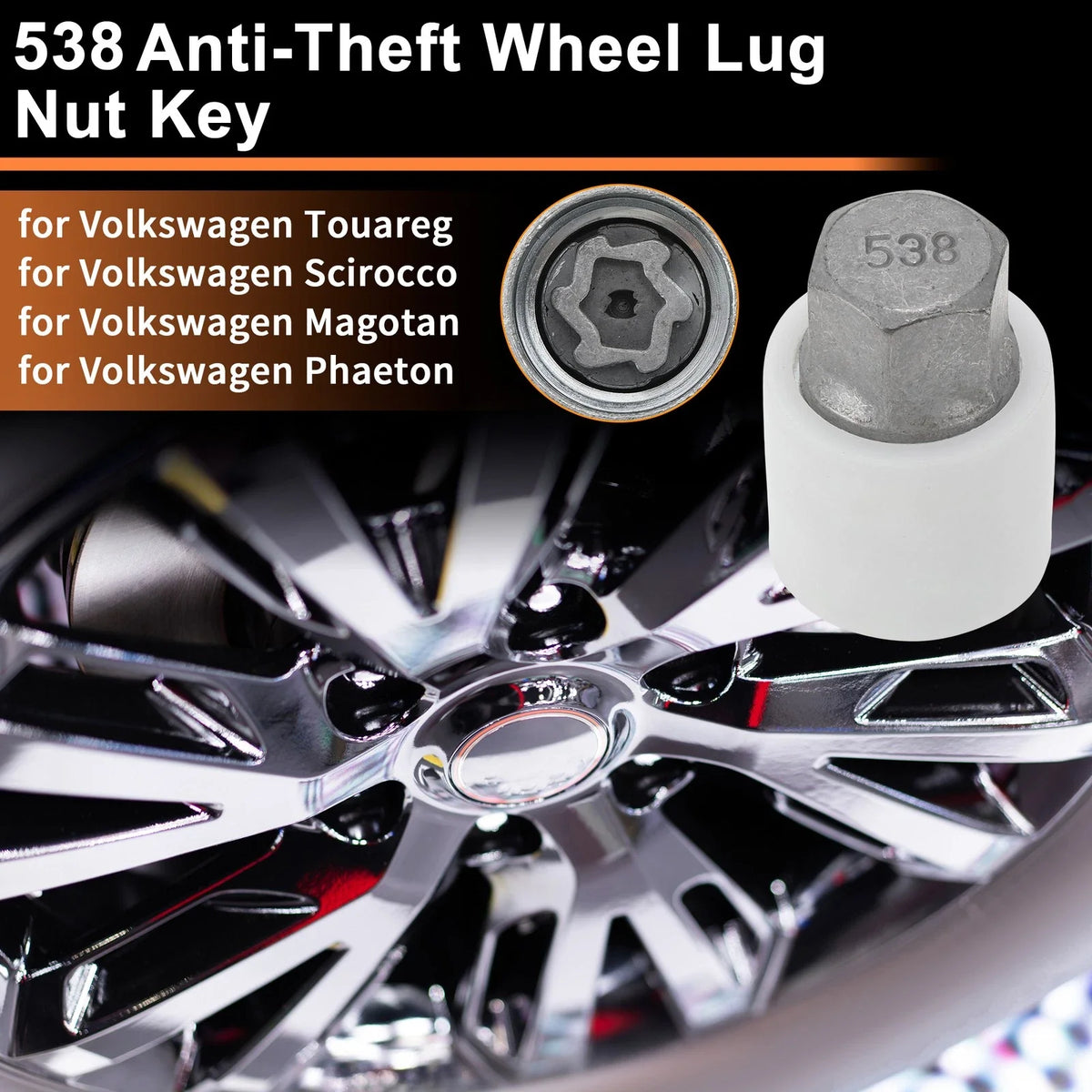 Wheel Lock Lug Nut for Volkswagen Touareg (2004–2017) 538