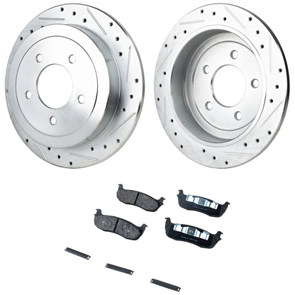 Disc Brake & Pad Kit for Ford F-150 (2000–2003) Drilled & Slotted