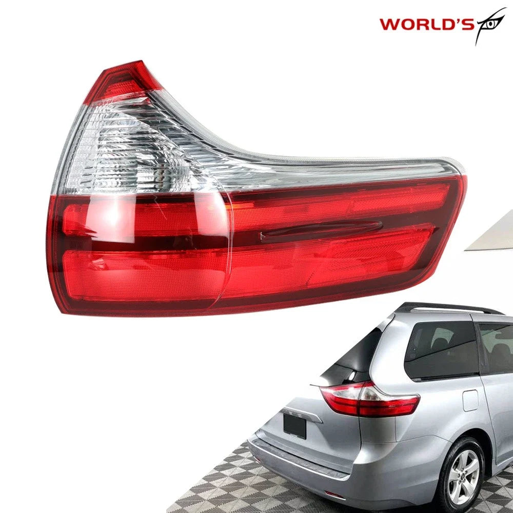 Right Outer Tail Light Assembly for Toyota Sienna (2015–2020) Red/Clear