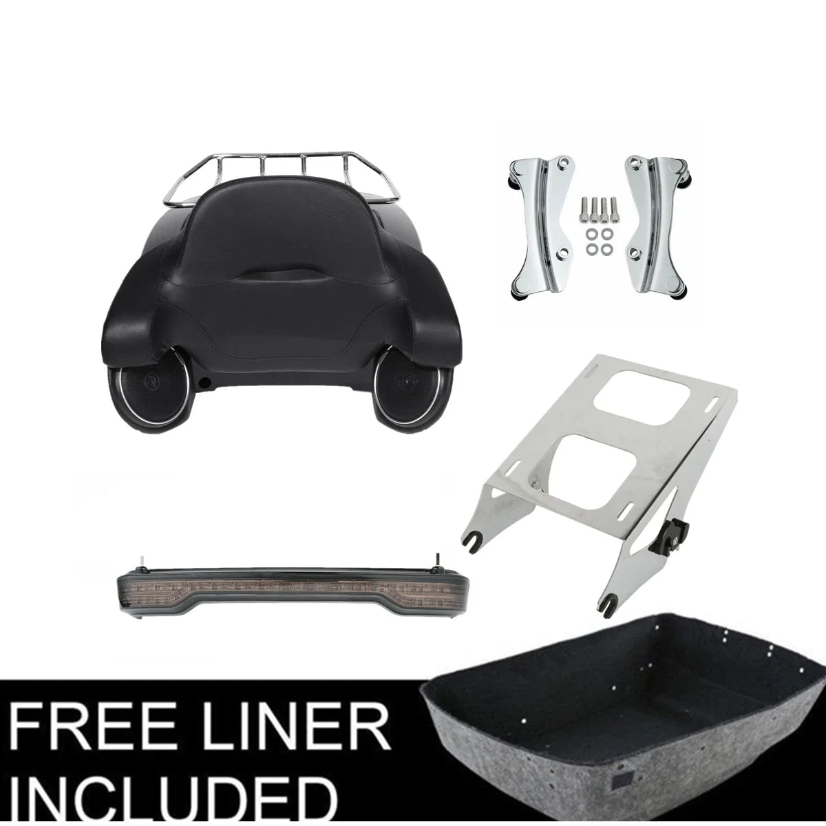 Mount Rack for Tail Light Speakers - Trunk Pad for Harley Road Glide 2014-2026
