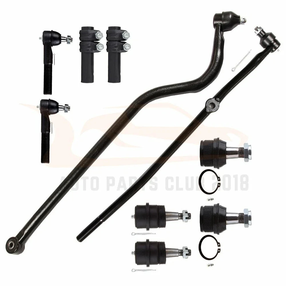 10pc Front Tie Rod Track Bar Kit for Dodge Ram 1500 2500 (1998–1999)