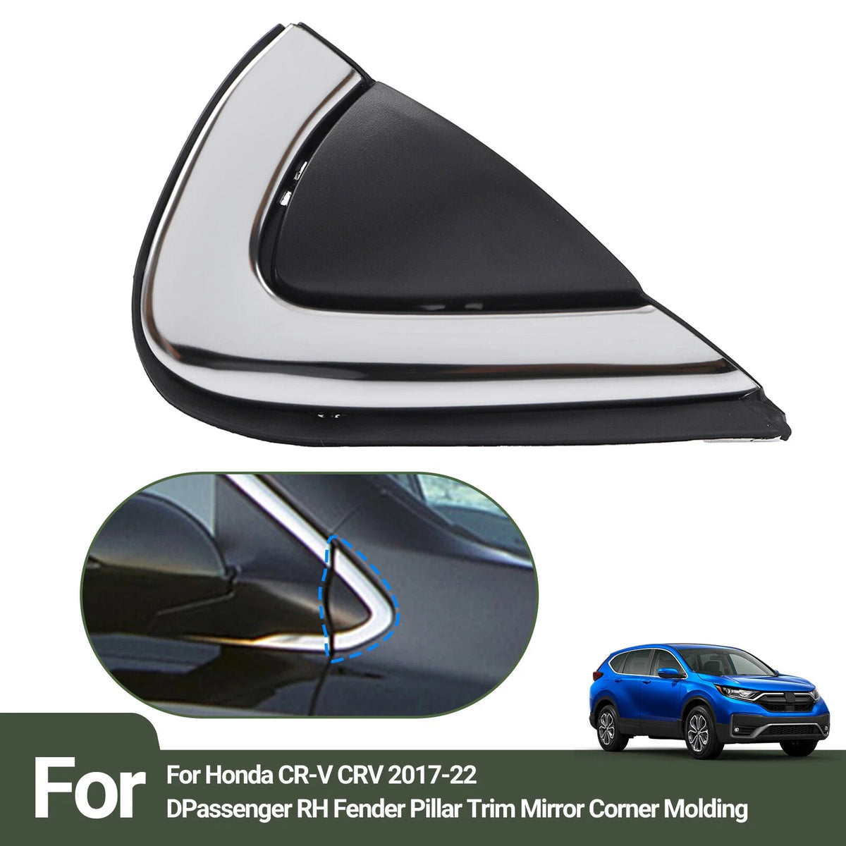 Corner Triangle Trim for Right Passenger Side - Honda CR-V 2017-2022
