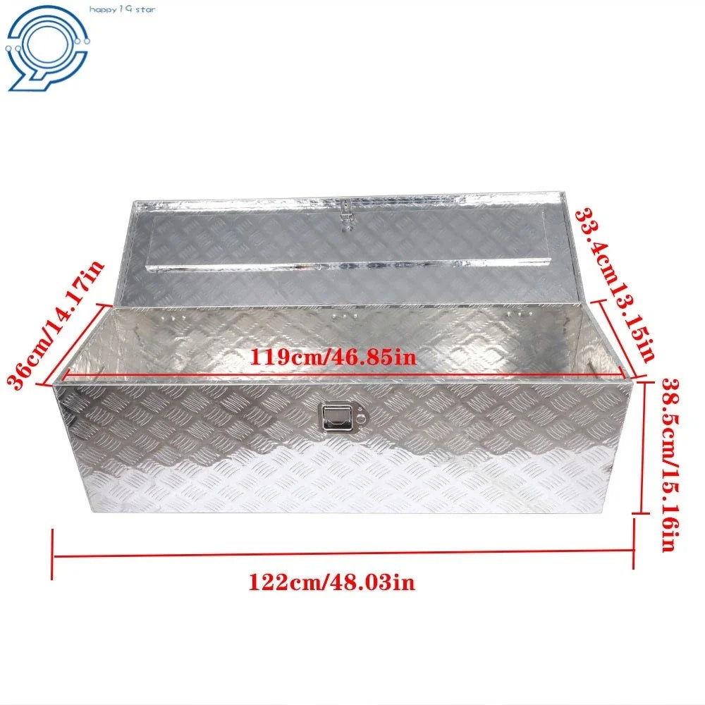 Rectangular Aluminum Tool Box for Flatbed Trailer (49" x 15" x 15")