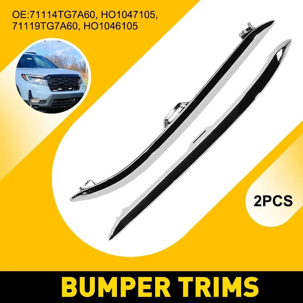 2Pc Chrome Bumper Trims for Honda Pilot (2019–2022)