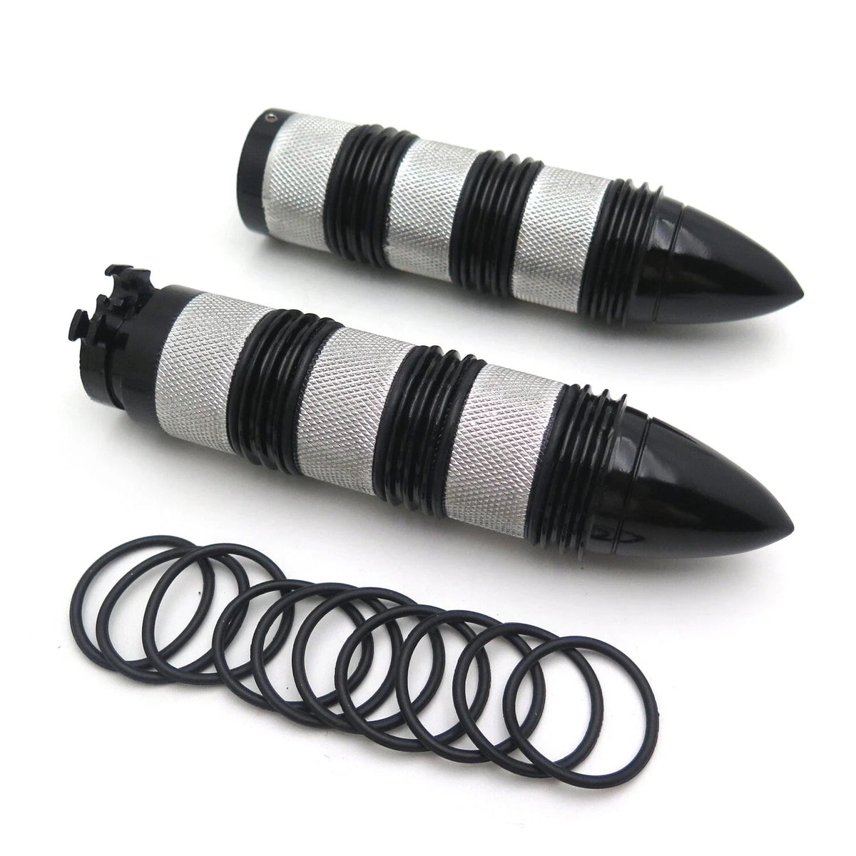Chrome Bullet Style Hand Grips 25mm for FXDWG FXWG Harley Dyna 1991-2017