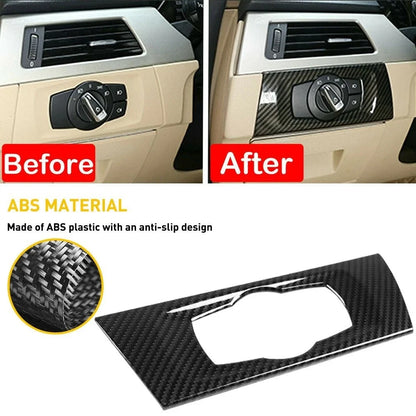 Carbon Fiber Headlight Switch Frame Cover for BMW 3 Series E90 (2007–2013)