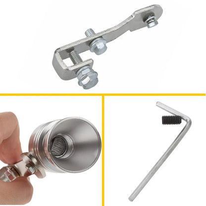 Silver/Black Turbo Muffler Sound Tips for All Universal Vehicles