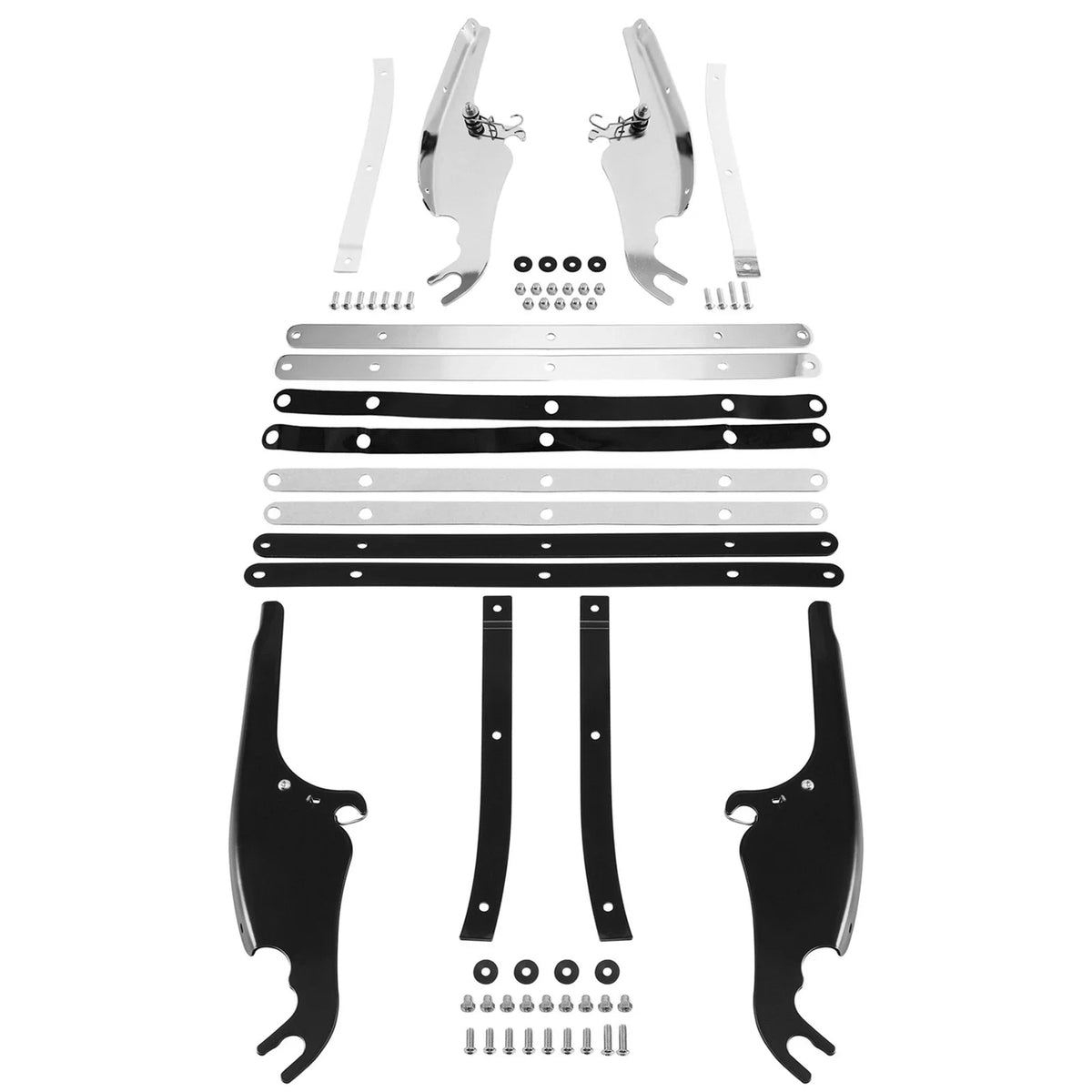 Windshield Mount Bracket in Chrome/Black for 2000-2017 Harley Softail Fatboy