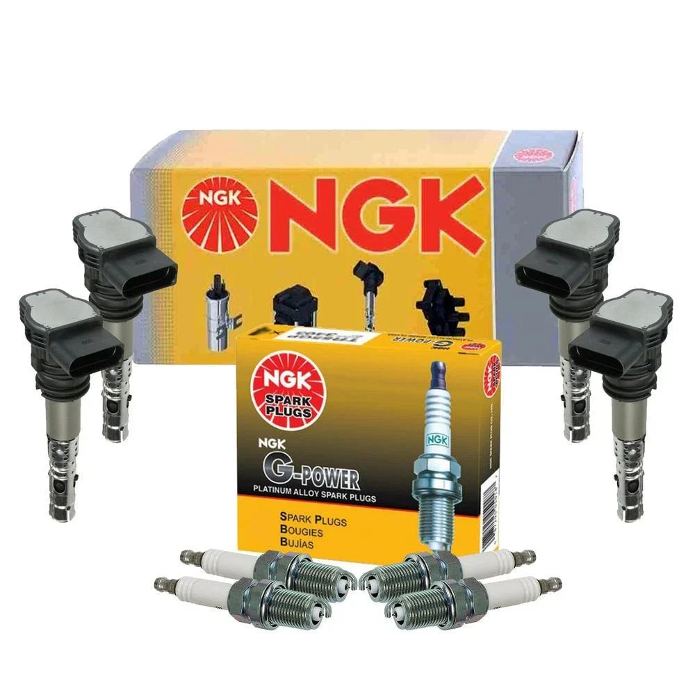Set of 4 Ignition Coils & 4 G-Power Platinum Spark Plugs for Audi Volkswagen L4