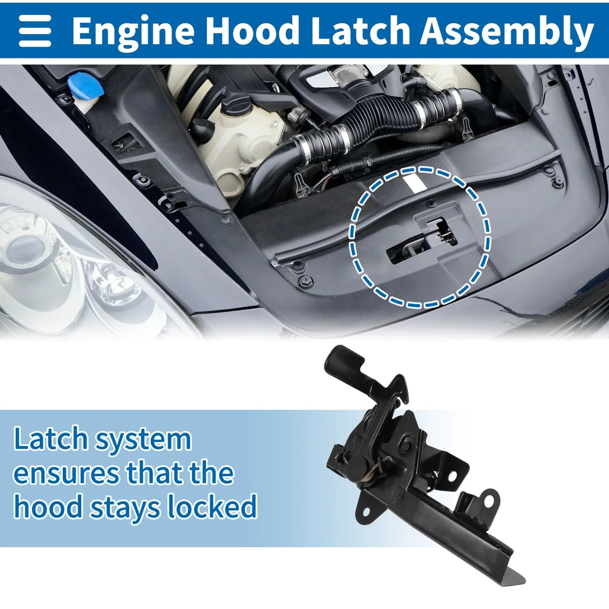 Hood Latch Assembly for Kia Spectra (2004–2009) No. 811302F000