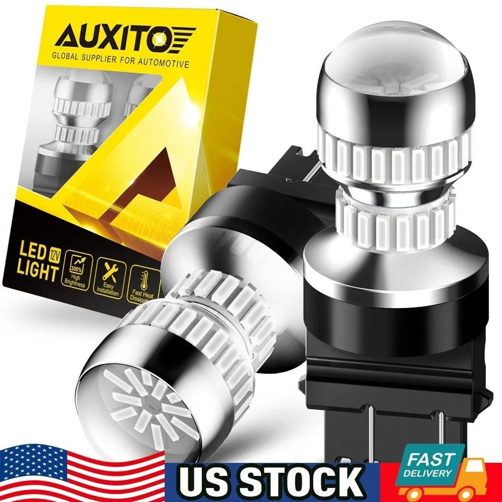 2pc AUXITO 3157 3156 Red LED Brake Tail Turn Signal Light Bulbs for