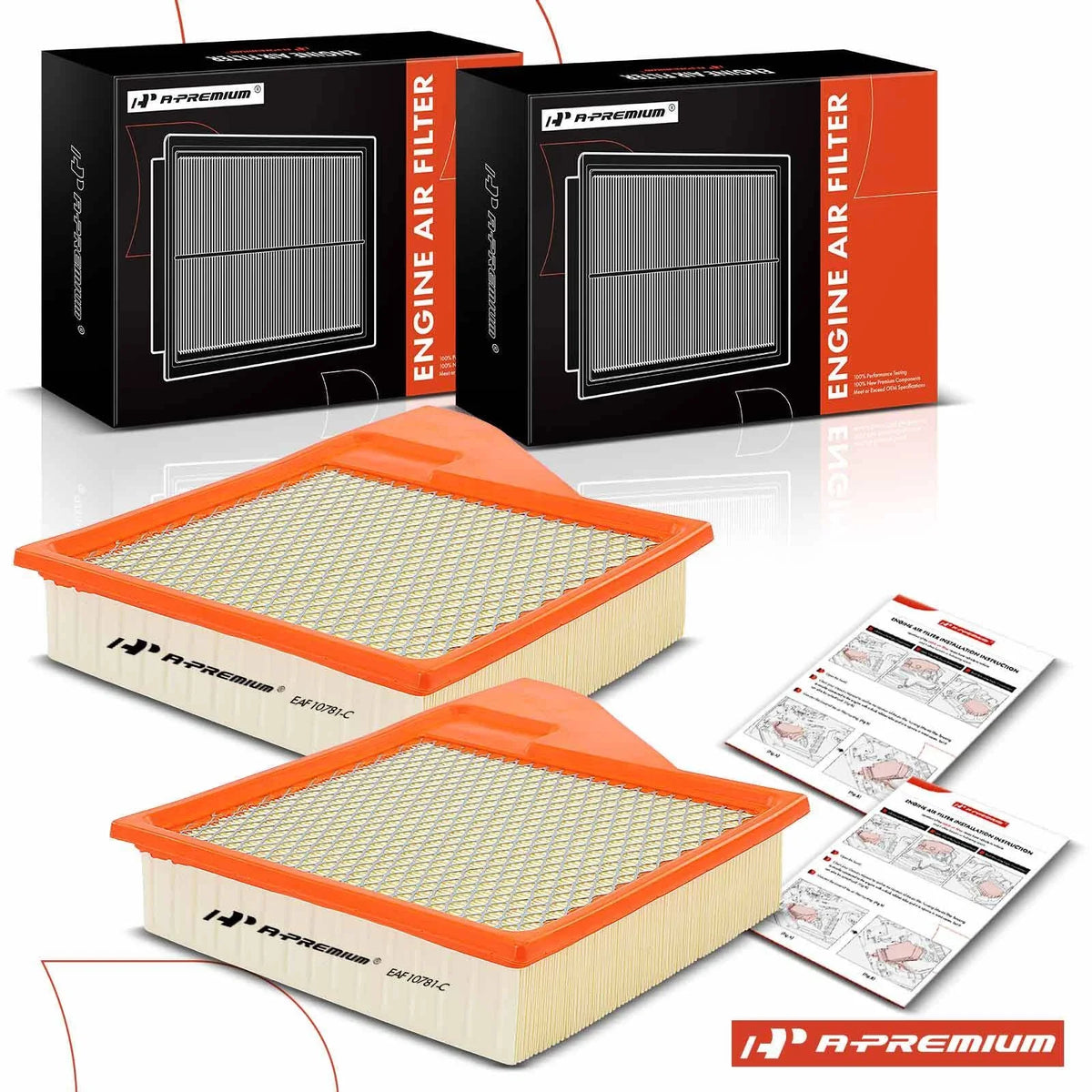 2X Engine Air Filter for Ford Mustang (2010–2014) Flexible Pane