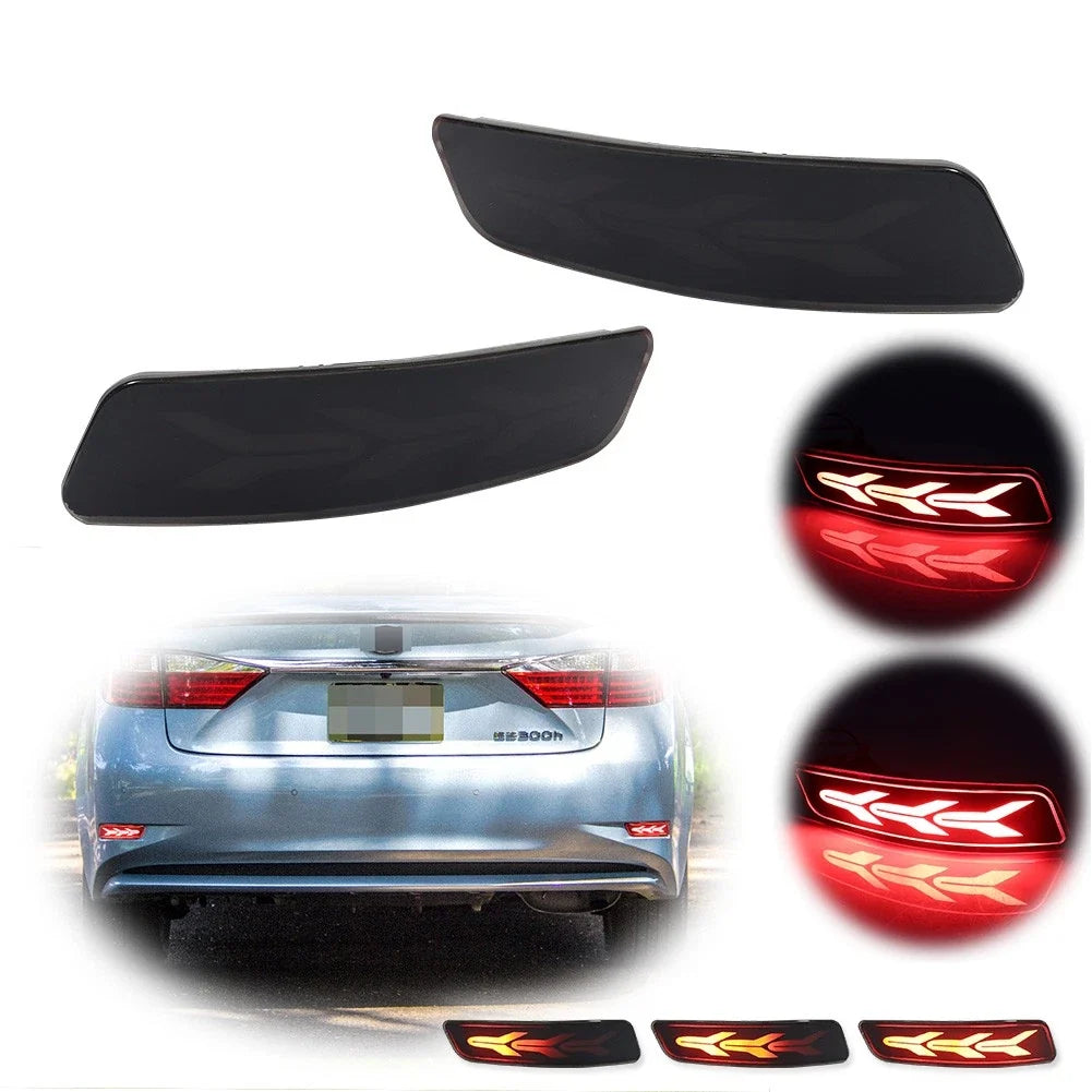 2X Smoke Lens LED Tail Brake Lights for Lexus GS ES (2013–2018)