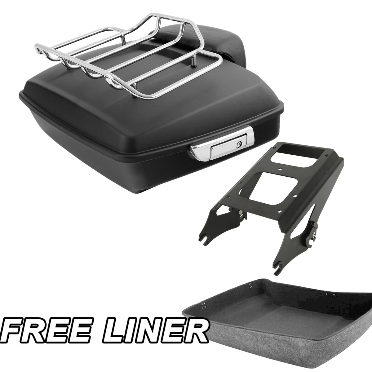 Chopped Trunk Backrest Pad Mount Rack for Harley Touring (2009-2013)