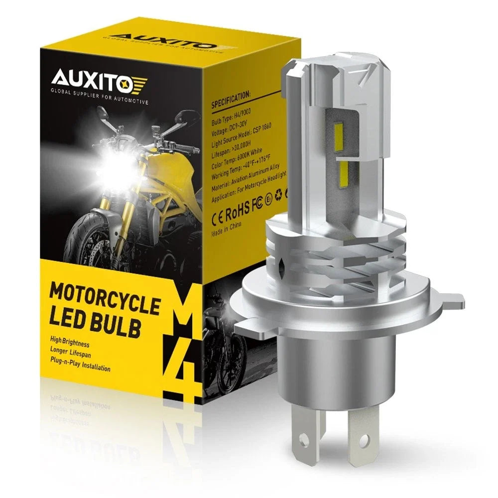 Motorcycle H4 9003 HB2 LED Headlight Kit - 6000K Hi-Lo Beam