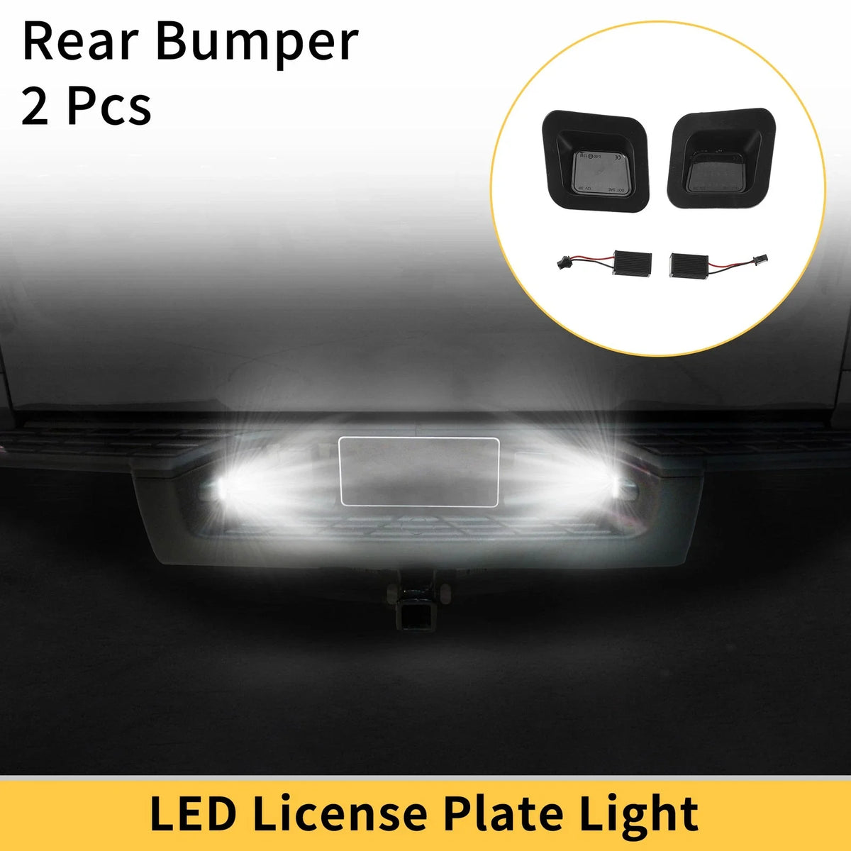 2X License Plate Light White for Dodge Ram 1500 2500 3500 (Smoked Lens)