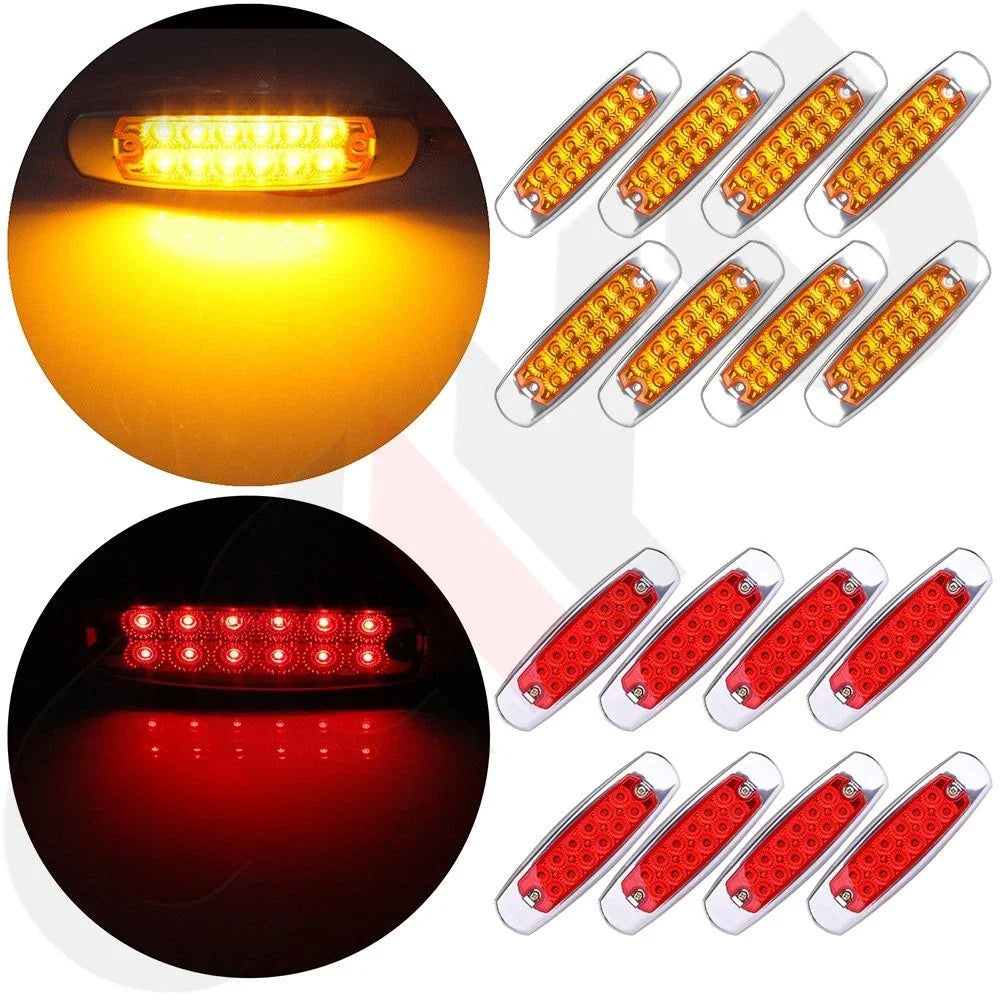 LED Side Marker Lamp Set of 16 for Freightliner Truck Trailer (Year Range)